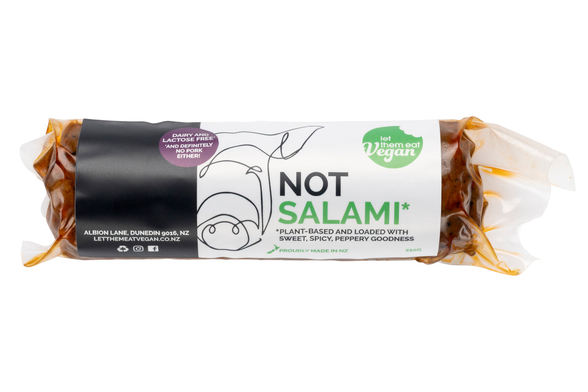 Not Salami — vegan salami-style roll with pepper, product detail