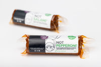 Not Pepperoni — vegan pepperoni-style roll by Let Them Eat Vegan, front of pack