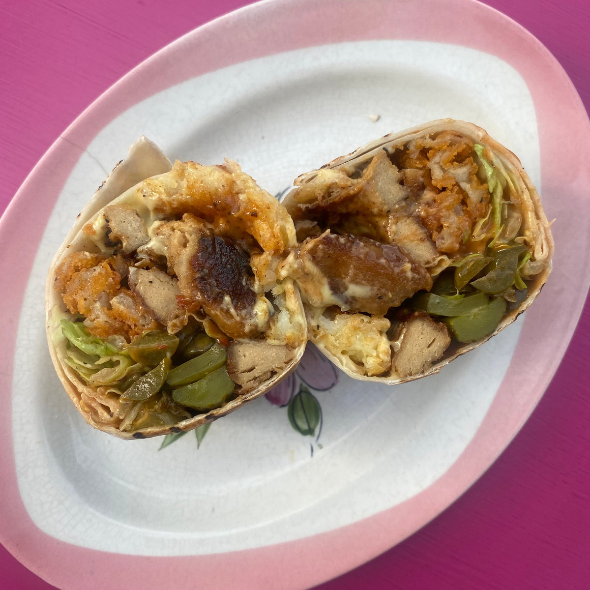 Not Chook Burger Burrito