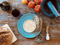 Bacon Cheese Mayo — vegan smoky bacon mayo, serving suggestion
