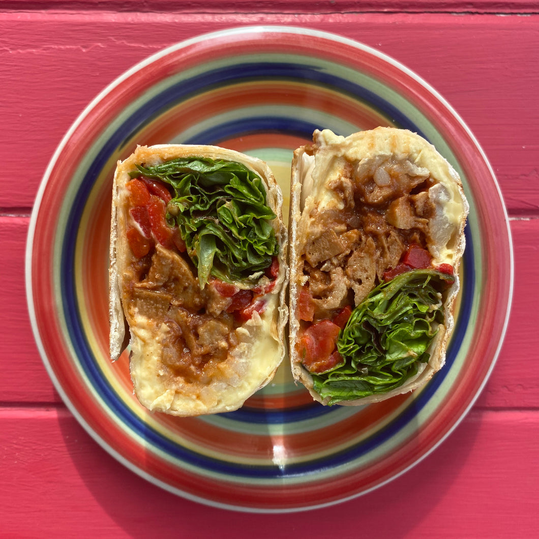 BBQ Cheddar Burger Burrito